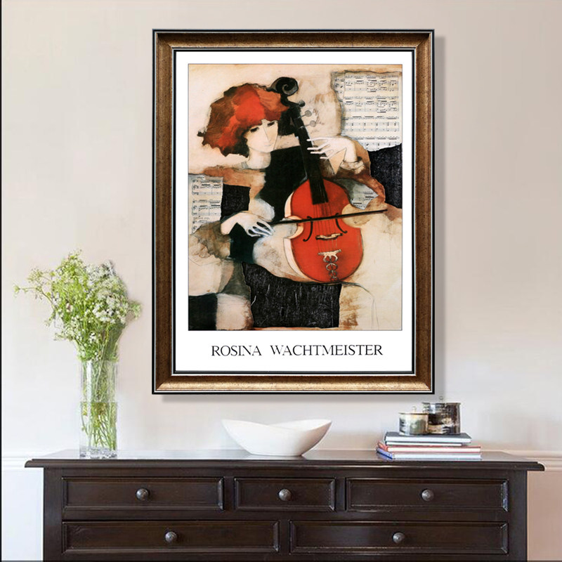竖版装饰画音乐钢琴小提琴大提琴挂画咖啡厅装饰可定制