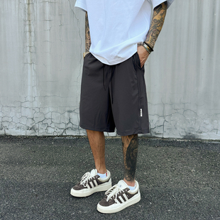 UNAps夏季冷感科技+U+轻薄抽绳松紧腰宽松短裤男女运动透气休闲潮