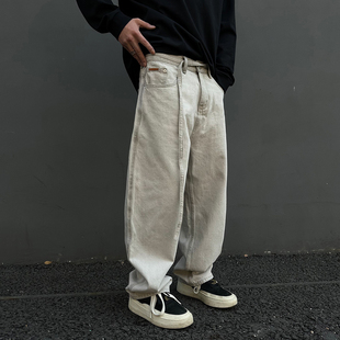 子长裤 UNAps春季 男女宽松休闲直筒裤 可拆腰绳cleanfit牛仔裤 新款