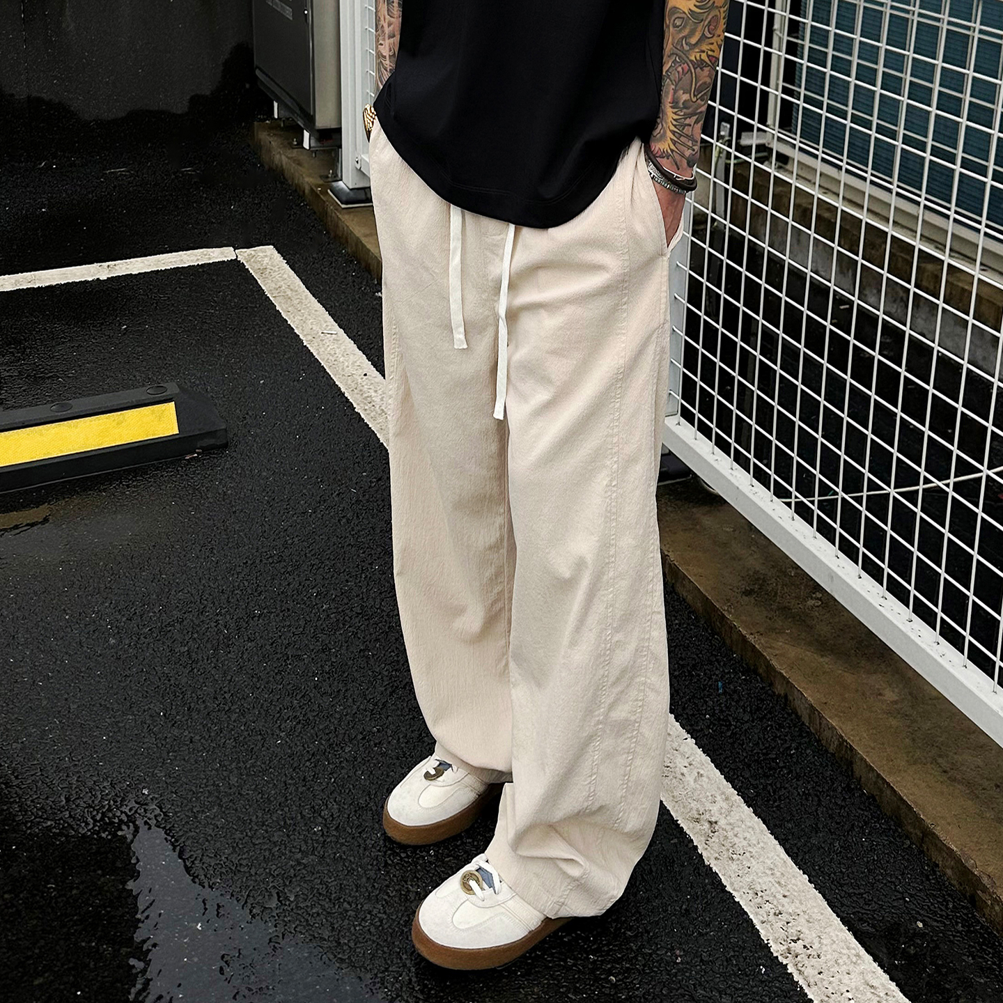 夏季磨砂粗犷纹理宽松休闲裤