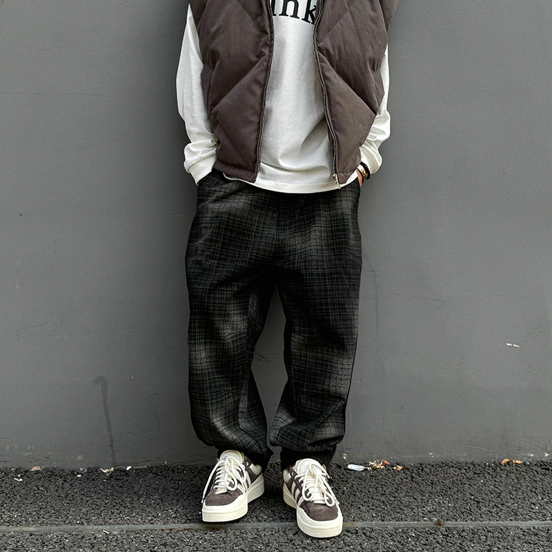 秋冬复古细格重磅cleanfit牛仔裤