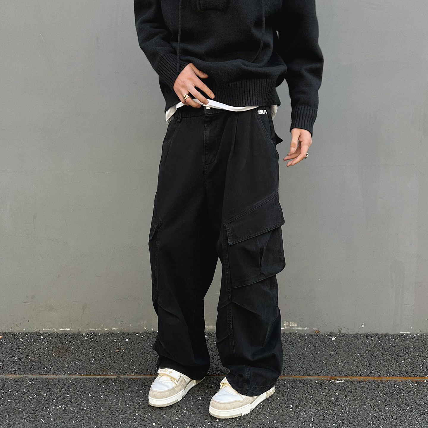 【UNAPS】2026复古cleanfit泛白做旧立体工装裤男女松紧腰休闲裤,男装,休闲裤,淘宝优惠券,粉丝福利购,淘宝优惠卷