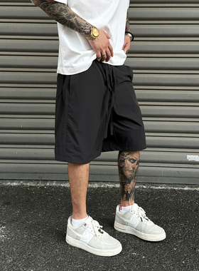 UNAps夏季160D登山布透气短裤男女松紧腰运动直筒弹力五分裤子超