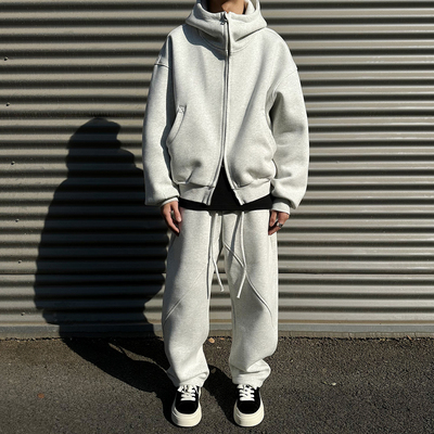 500克潮流弯刀卫裤开衫卫衣套装