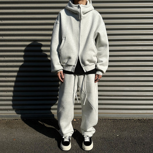 500克潮流弯刀卫裤开衫卫衣套装