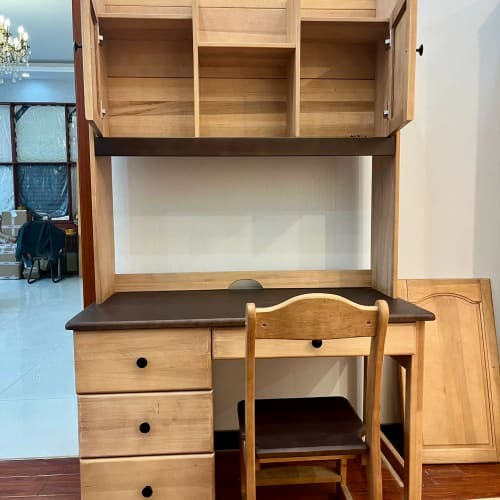 议价家具店搬迁，样品处理，全实木楸木书桌带书架抽屉，儿童房硬