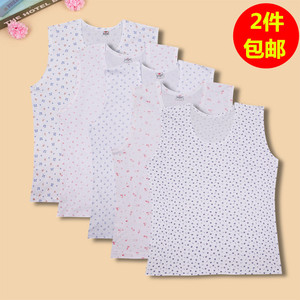 女士中老年妈妈老太太老式纯棉针织无袖宽肩棉布汗背心有加肥号