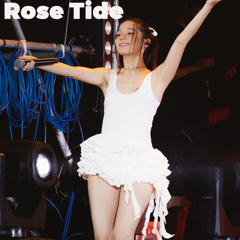 Rose Tide买手店正品折扣Lsoul连衣裙白色芭蕾风荷叶边背心吊带裙