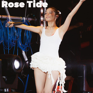 Rose Tide买手店正品折扣Lsoul连衣裙白色芭蕾风荷叶边背心吊带裙