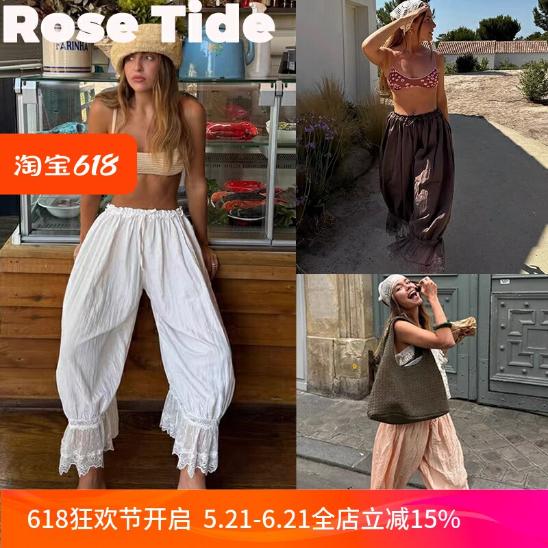 Rose Tide买手店正品现货Free people休闲裤蕾丝花边镂空灯笼裤