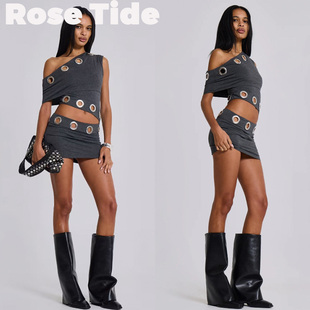 Rose Tide买手店正品Jaded London连衣裙孔眼镂空不规则迷你裙