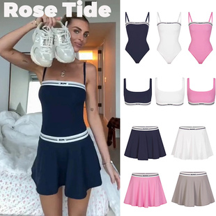 Rose Tide买手店现货正品Skims套装Logo网球吊带连体衣背心短裙