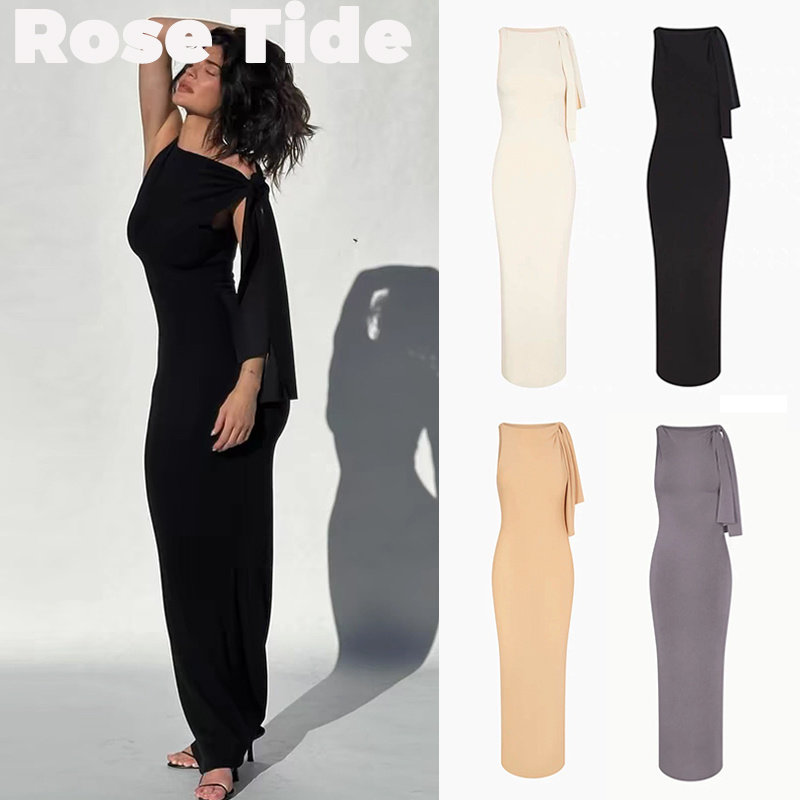 正品Khy飘带斜肩不对称连衣裙