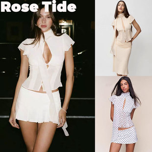 现货折扣Guizio镂空飘带上衣鱼尾半身裙套装 Tide买手店正品 Rose