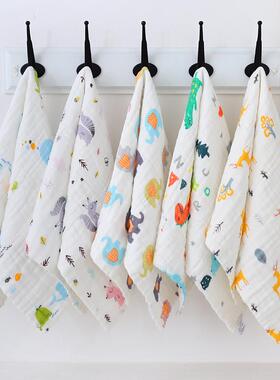 六层纯棉纱布毛巾拉伸32*72cm士3cm学生洗脸柔软吸水不掉毛成人