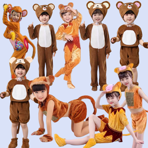 儿童小猴子表演动物衣服袋鼠老虎