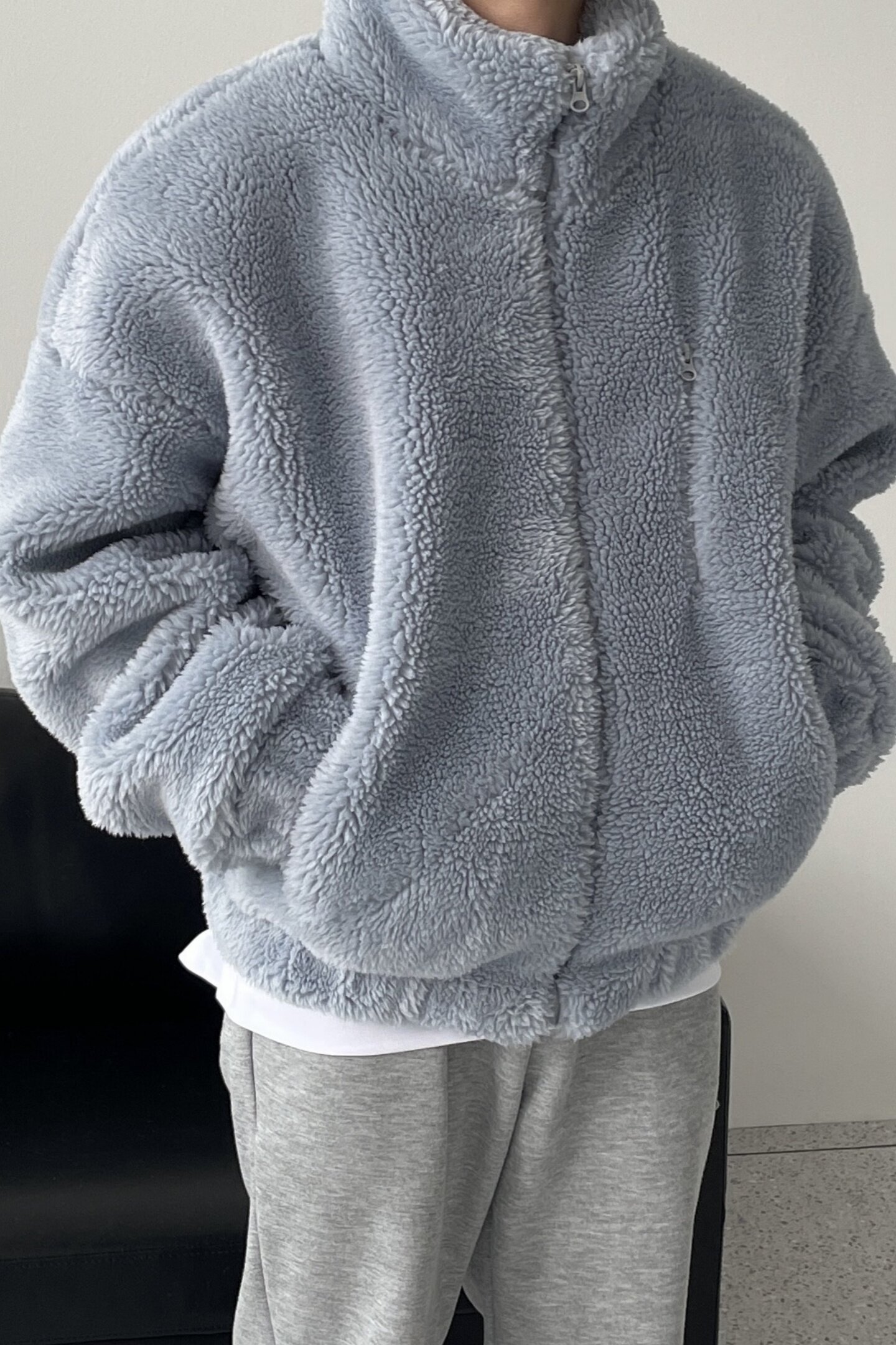 冬季立领羊羔毛棉衣男潮流宽松毛绒夹克外套M783-P98,男装棉衣,星座1017-1
