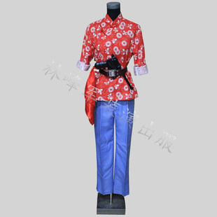 洪湖赤卫队新款女装民国演出服村姑舞蹈表演碎花装抗战2016年夏季