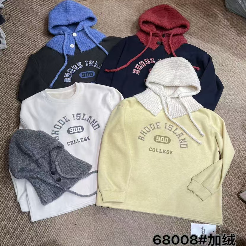 1986加绒卫衣2025冬时尚百搭休闲宽松长袖上衣68008