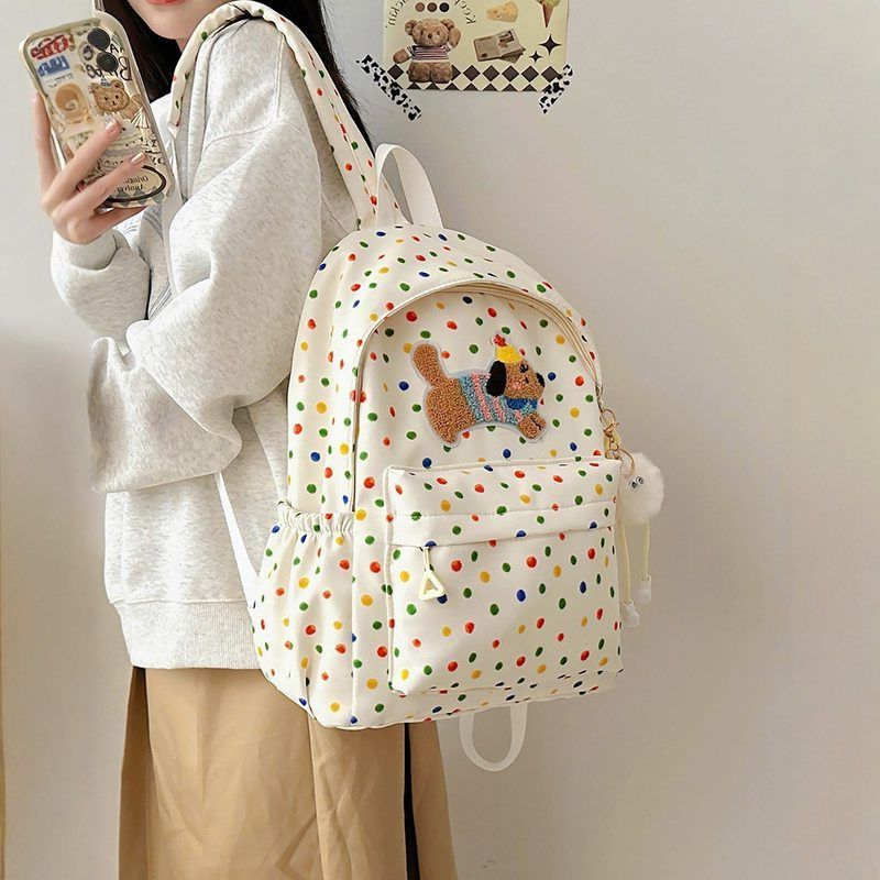 学院风大容量2025新款波点初中