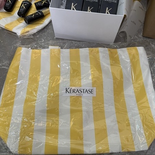 卡诗新款黄白帆布袋 卡诗手提袋