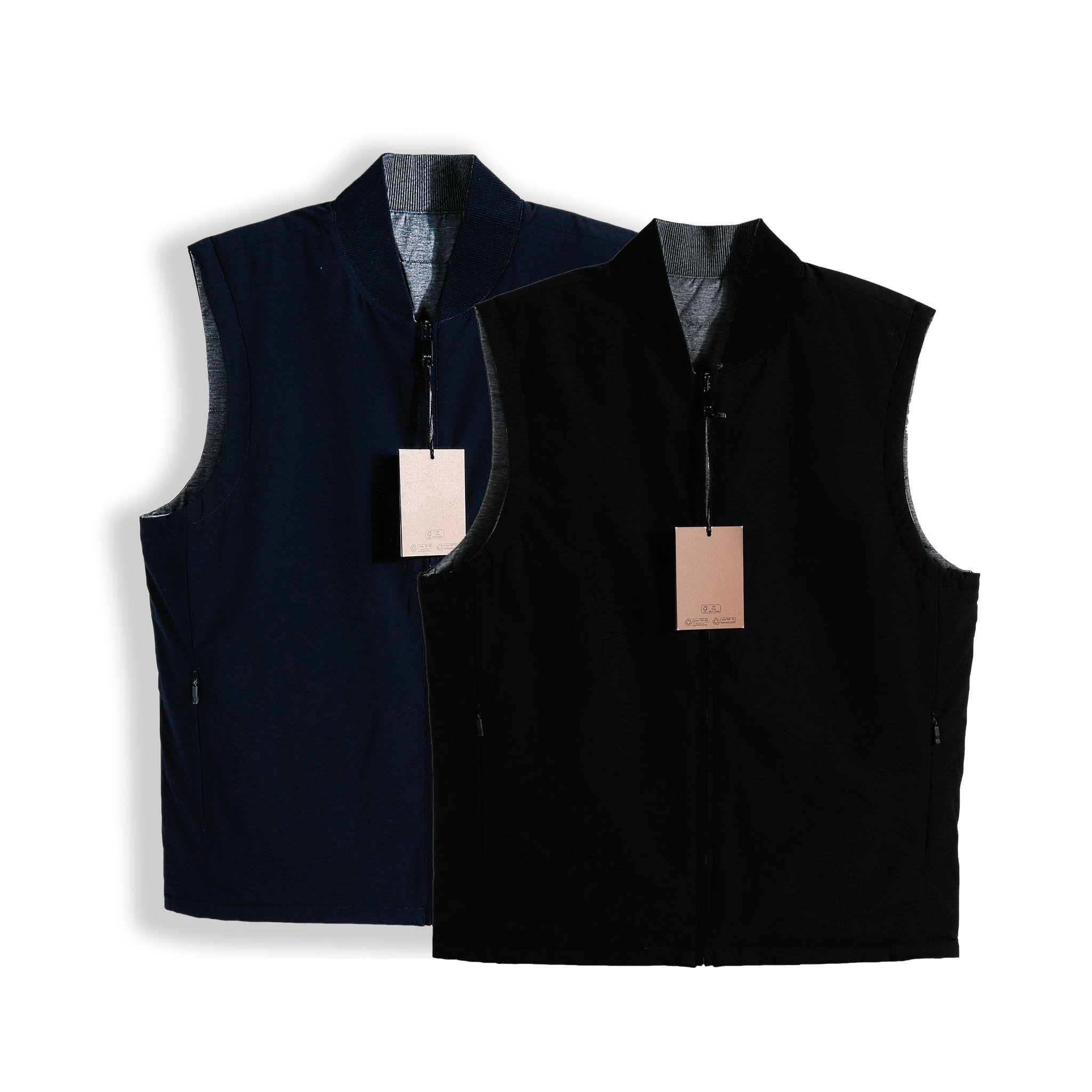 真丝混纺间棉双面穿休闲商务马甲