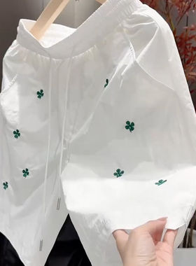 刺绣花朵短裤休闲五分裤中裤男