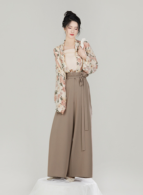 织造司原创宋制汉服阡陌吊带宋抹飞机袖上衣改良宋裤