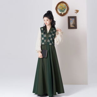 百纳织造司原创唐制汉服唐褙子套头圆领衫 改良八破裙显高显瘦夏季