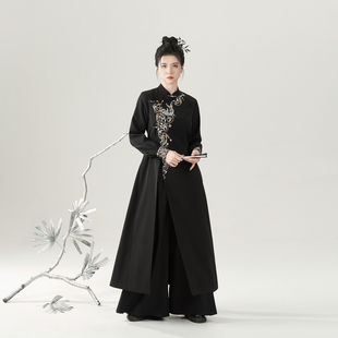 金银错织造司原创宋制汉服凤鸟花卉纹立领外套一片式 褶裙改良宋裤