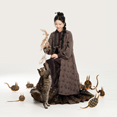 君幸酒 新中式 立领衬衫 织造司 双面穿比甲一片式 暗纹织金马面裙女