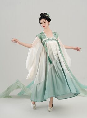 现货织造司剑网3联名华服[琴桃落歌]长歌门派汉元素齐胸连衣裙女