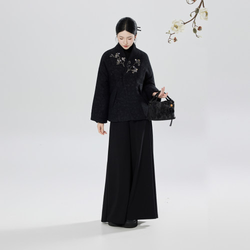 织造司[玉兰窗]新中式国风棉服冬季外套女上衣袄裤子套装汉服冬装