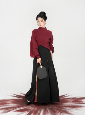 （上衣集合链接）织造司原创明制汉服针织改良飞机袖高领打底衫