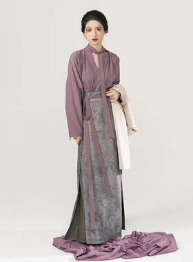 织造司原创宋制汉服[城市日记]长褙子飞机袖改良三裥裙上班穿通勤