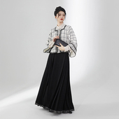 双姝 方领半臂汉元 素立领新中式 织造司原创明制汉服 马面裙套装 冬