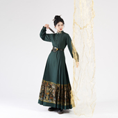 卿云织造司原创明制汉服新中式 国风立领仿妆花长袖 连衣马面裙日常