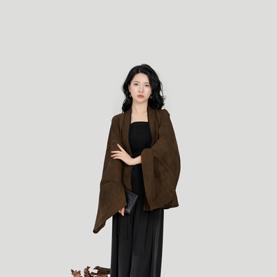 织造司[榆木山]魏晋北朝褶衣外套新中式吊带宋抹内搭上衣阔腿宋裤