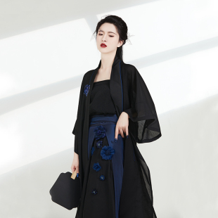 现货虞兮织造司原创宋制全套汉服女长干寺长衫 改良宋抹绣花三裥裙