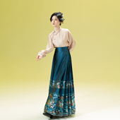 素半高领上衣 混搭汉元 鹿鹤鸣织造司原创明制汉服新中式 马面裙套装