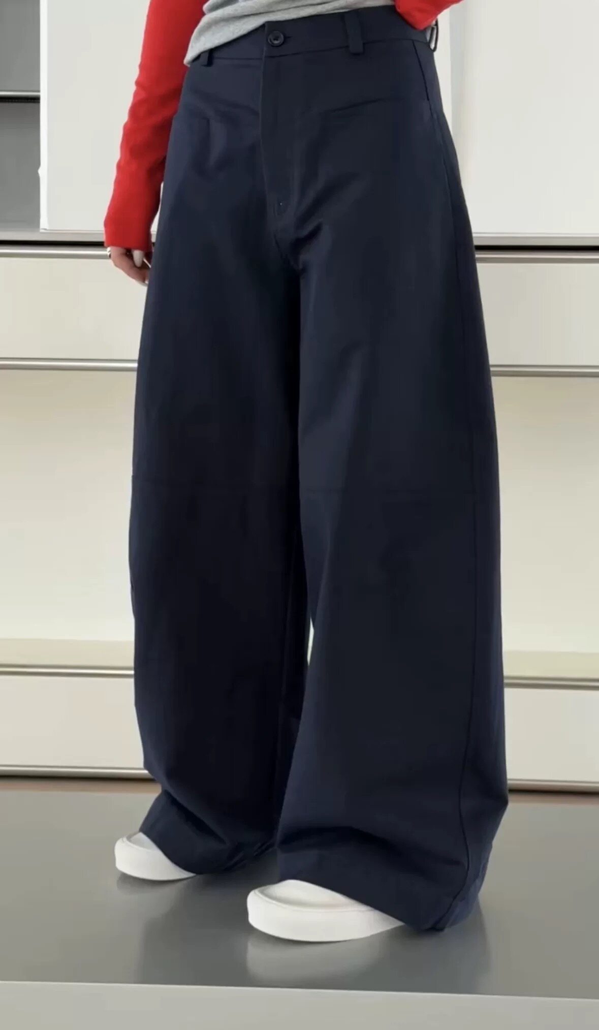 诗歌兰女装2026春款 3723简约中性风潮流休闲裤阔腿裤工装裤