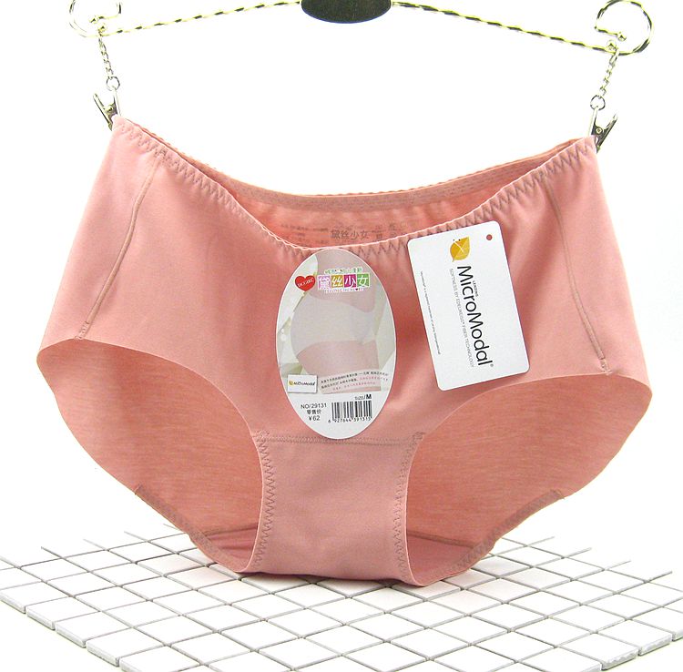 黛丝少女正品女士中腰无痕内裤小平脚短裤头舒适莫代尔纯色女内内