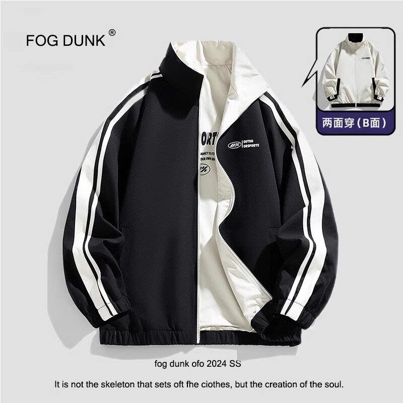 FOG DUNK双面穿夹克秋季新款美式两面穿运动外套男女同款百搭上衣