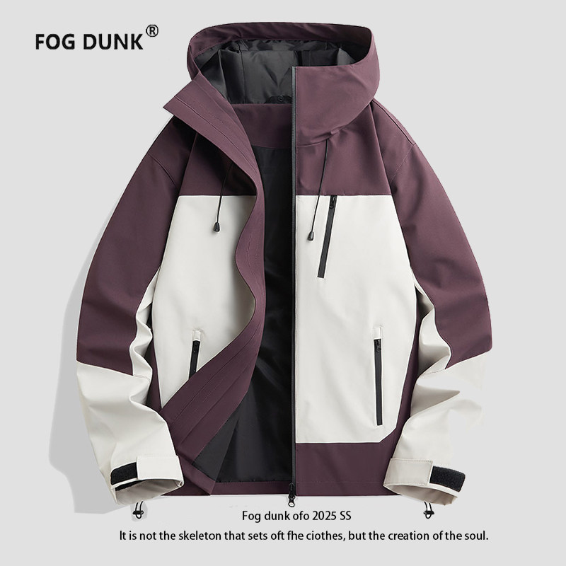 FOG DUNK冲锋衣男款2025春季装新款男士夹克外套宽松大码连帽