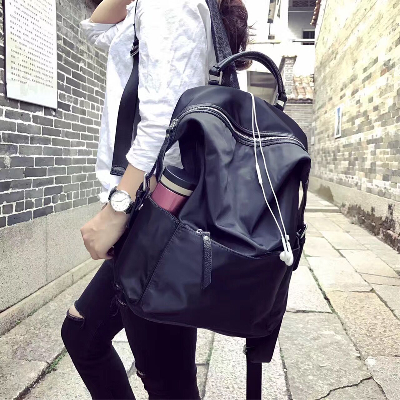 双肩包女韩版2024新款牛津布简约百搭学生书包大容量旅游旅行背包