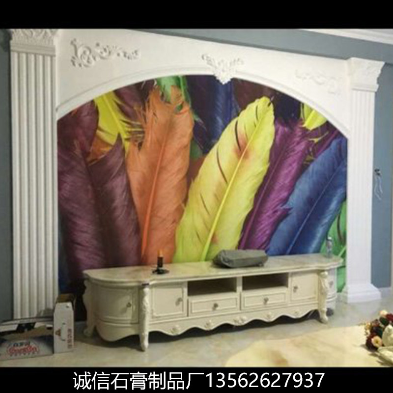 欧式背影墙电视背景墙石膏线条边框装修墙拱形框架罗马柱厂家直销