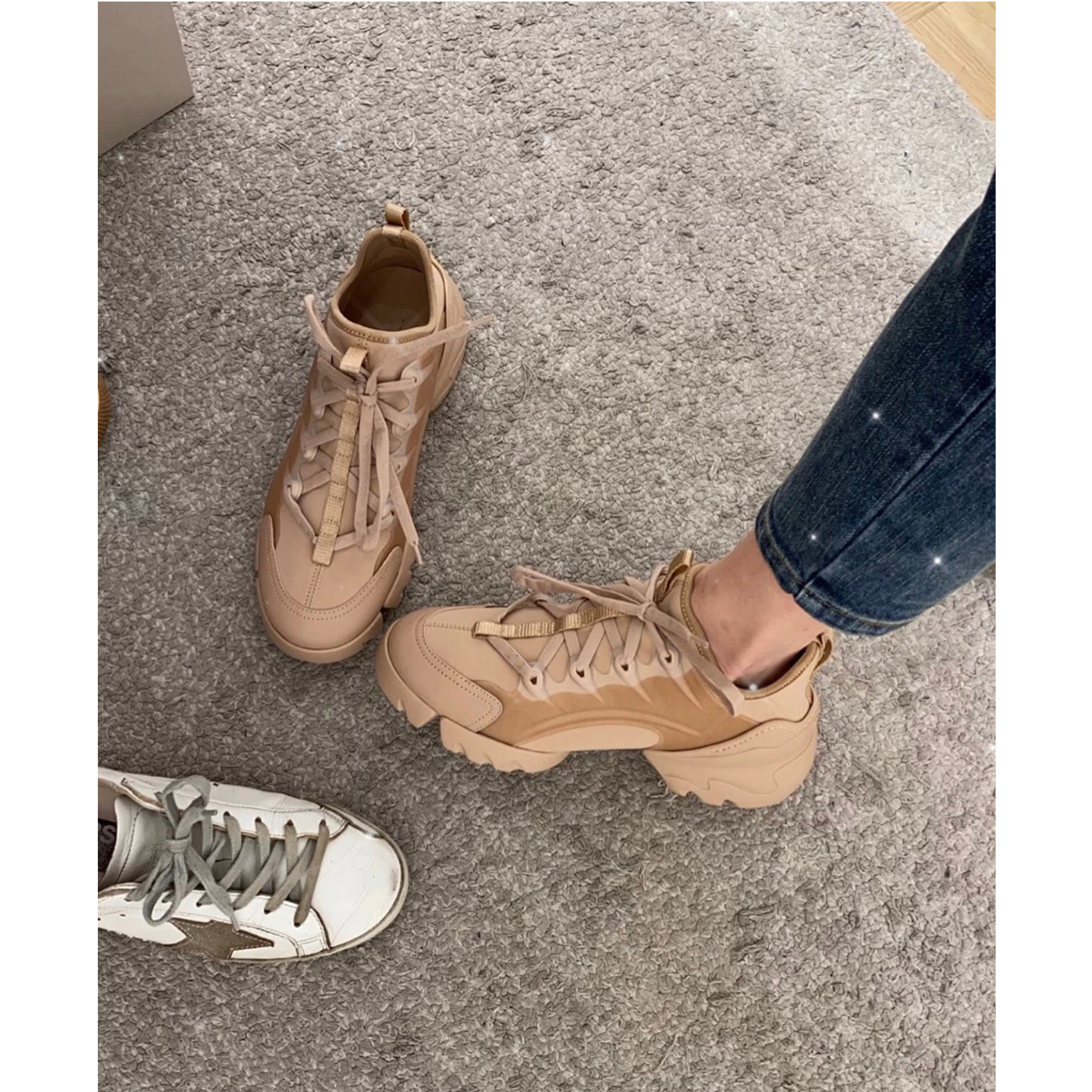 同款厚底老爹鞋女胶片系带增高