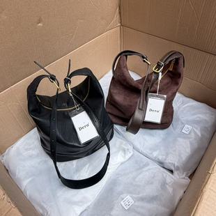 大热宝藏款！！正价500+！国内公司单~松弛感软皮绒面复古hobo包