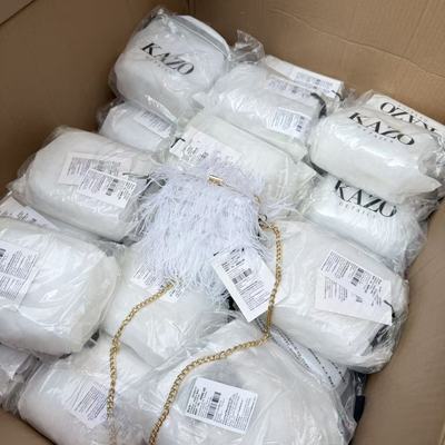 限量几十个！吊牌价折合RMB380+！出口外单~真羽毛鸵鸟毛链条包