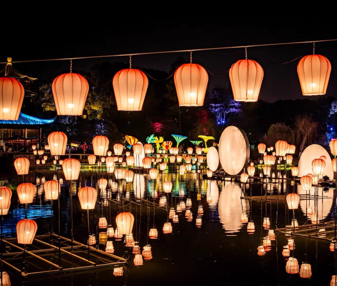 孔明灯笼天幕灯笼灯光节灯会庙会灯展游乐园公园商场防水冬瓜灯笼